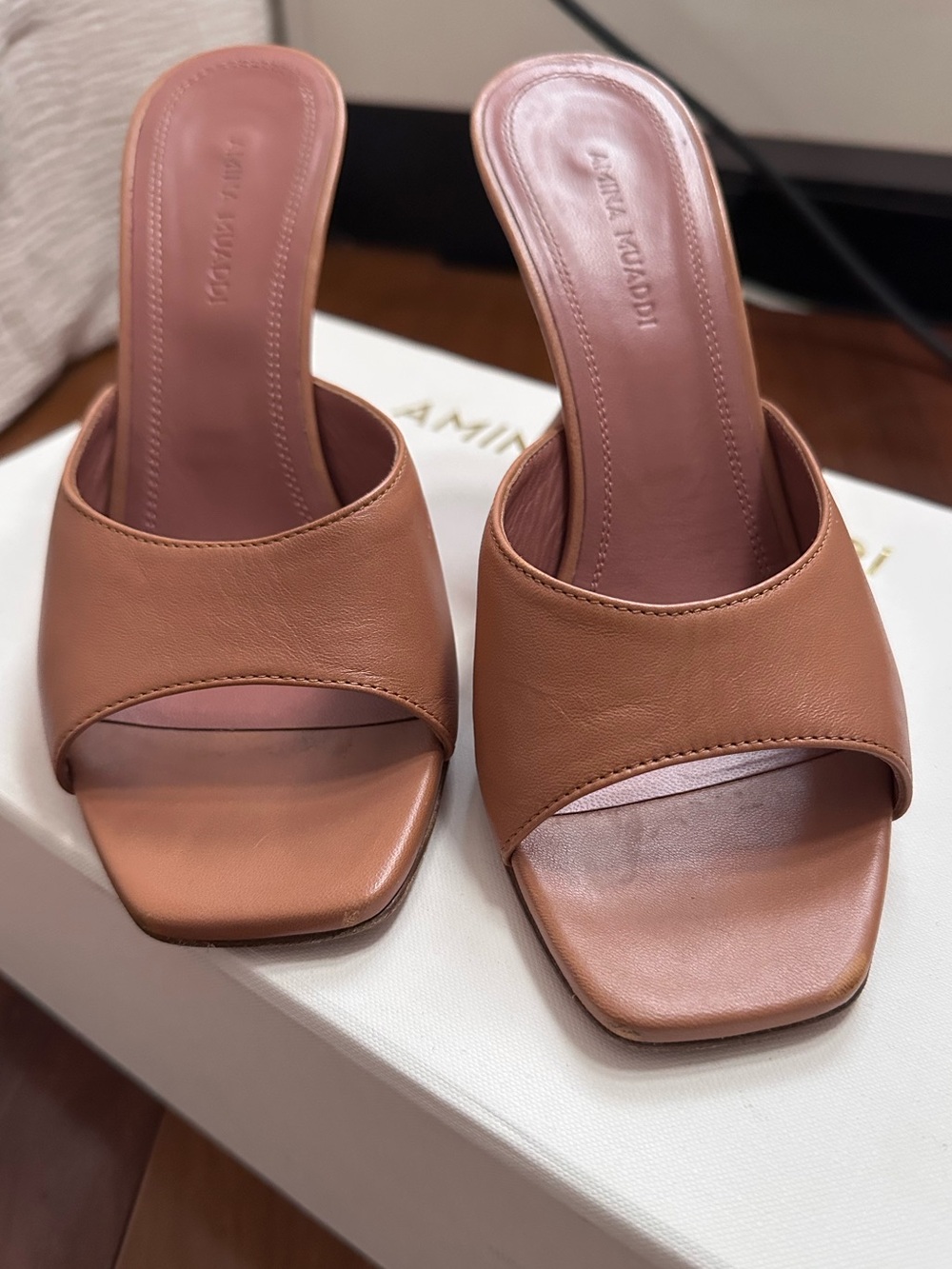 AMINA MUADDI LUPITA Nappa leather in Nude 95MM  Heel 36 6